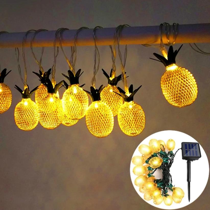 Guirlande Solaire <br> Ananas Lumineux 10 Pièces