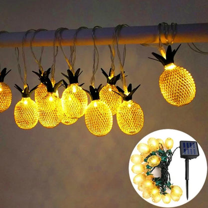 Guirlande Solaire <br> Ananas Lumineux 10 Pièces