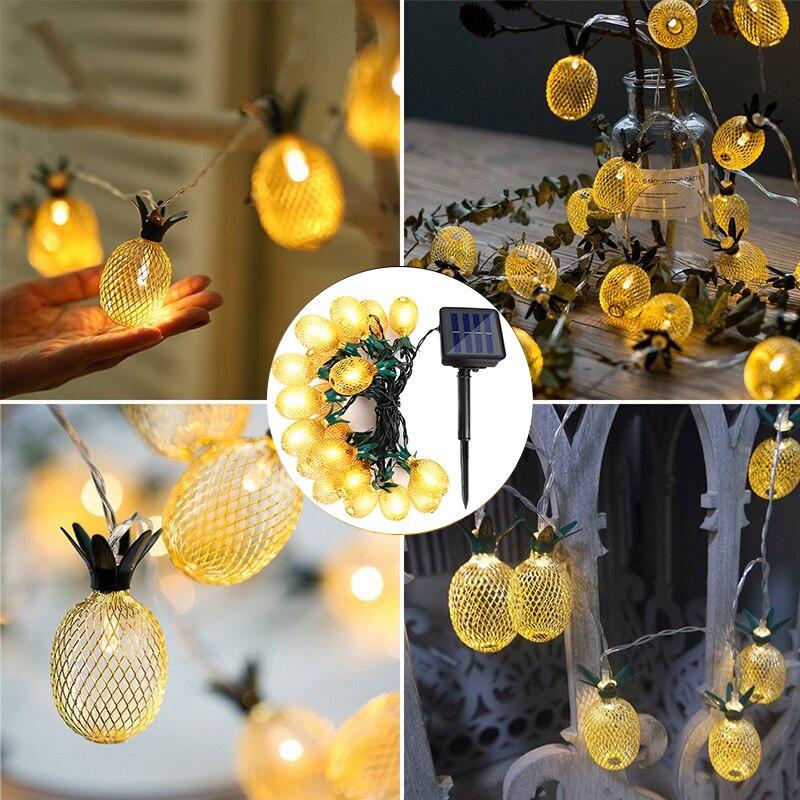 Guirlande Solaire <br> Ananas Lumineux 10 Pièces