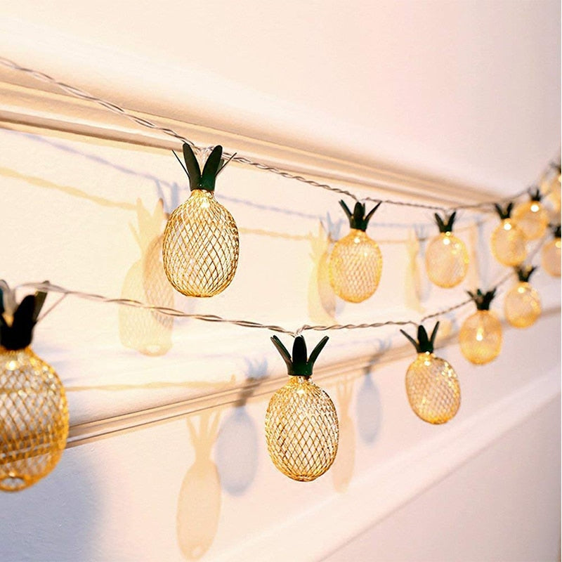 Guirlande Solaire <br> Ananas Lumineux 10 Pièces