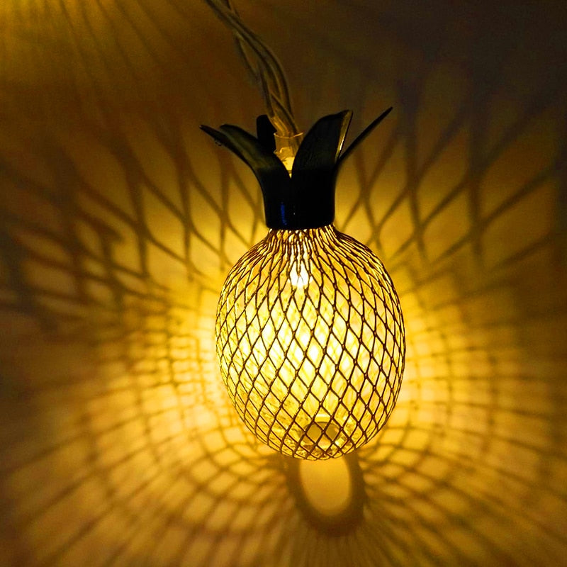 Guirlande Solaire <br> Ananas Lumineux 10 Pièces