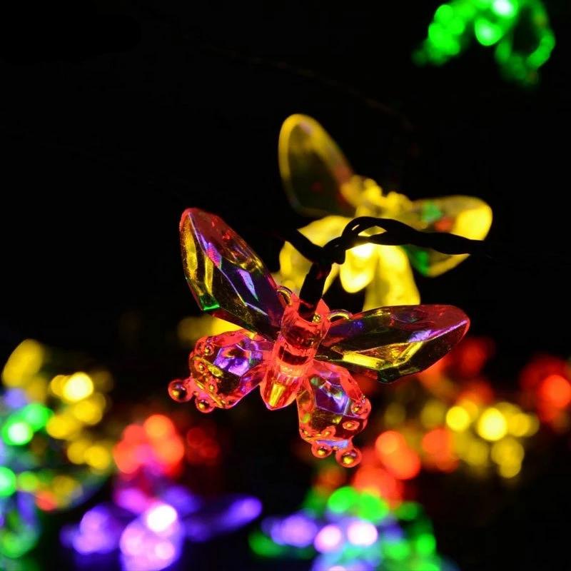 Guirlande Solaire Multicolore <br> Papillon de Cristal