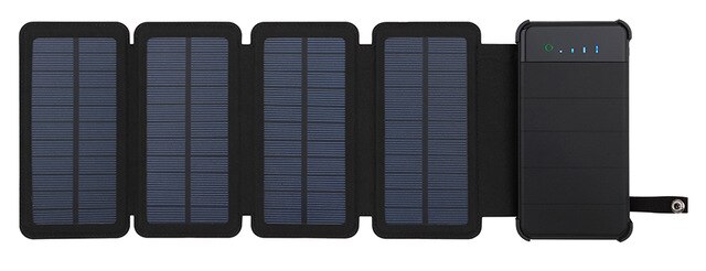 10000mAh Outdoor Power Bank Portable Foldable Waterproof Solar Panel Charger Dual USB Ports Mobile Battery Charger for Cellphone