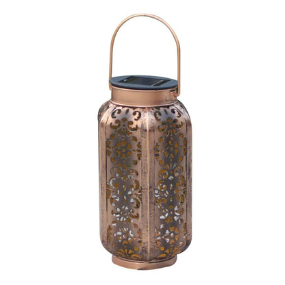 Lanterne Solaire Marocaine Cuivre Vieilli