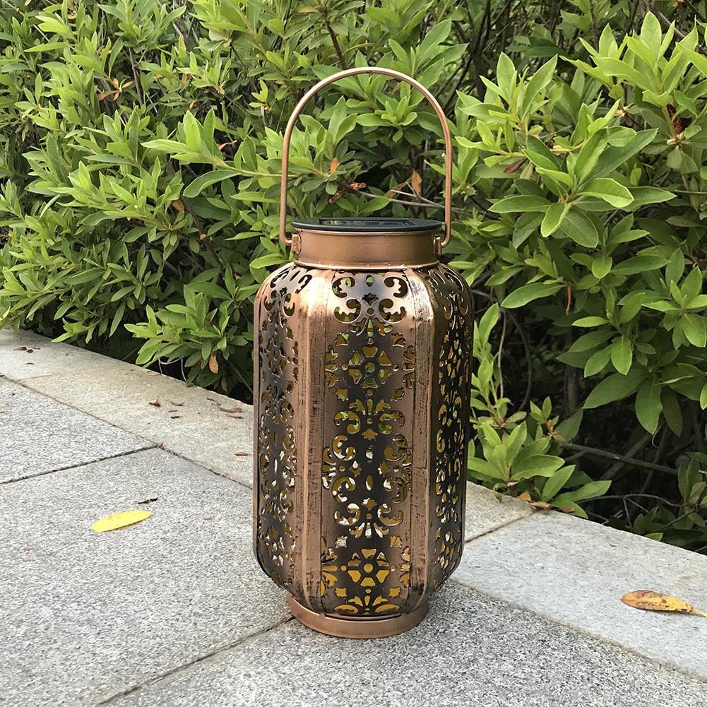 Lanterne Solaire Marocaine Cuivre Vieilli