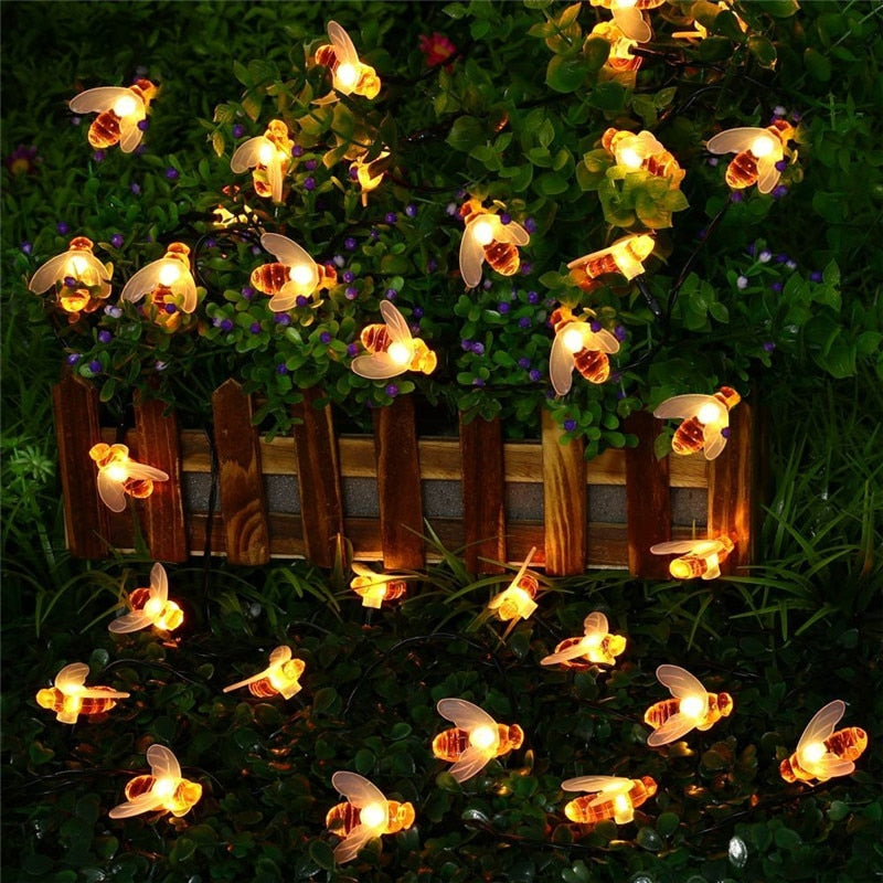 Guirlande solaire Abeille de Noel