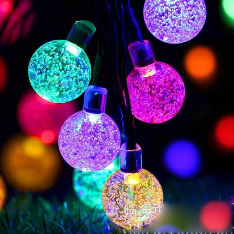 Guirlande Solaire LED Blanche<br> 30 Boule à Bulle