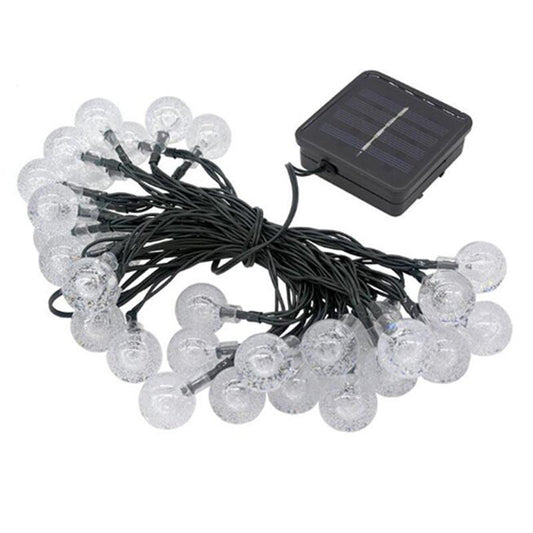 Guirlande Solaire LED Jaune 30 Boule à Bulle