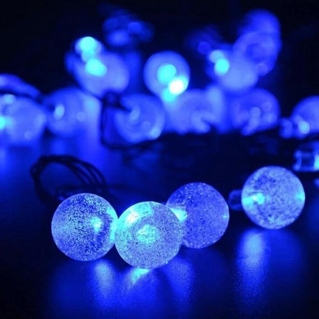 Guirlande Solaire LED Bleu<br> 30 Boule à Bulle