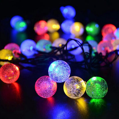 Guirlande Solaire LED Bleu<br> 30 Boule à Bulle
