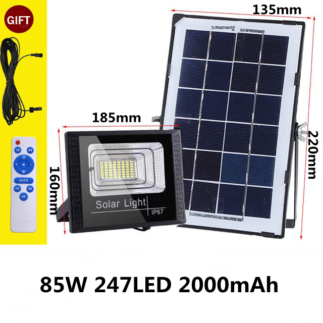 Projecteur solaire Spot LED 85 Watts (Télécommande)