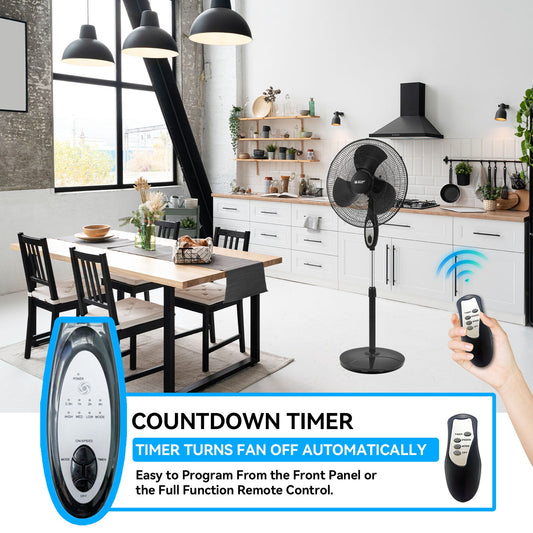 Adjustable 18 Inches Strong Airflow Fan with Remote Control