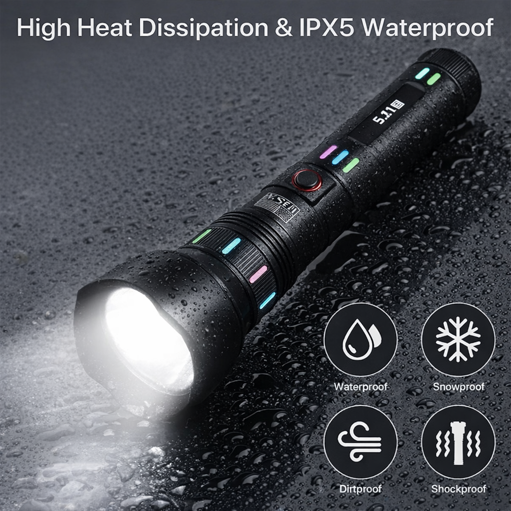 Long Range 9000-Lumens LED Rechargeable Super Bright Flashlight