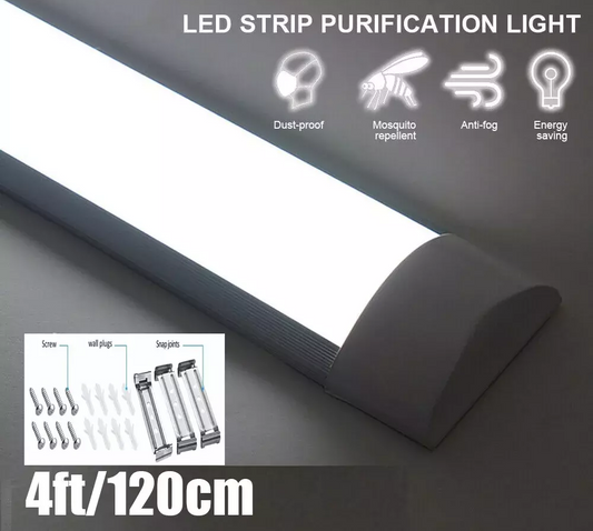 4FT LED Ceiling Strip Light – Energy-Efficient Batten Tube for Office. Garage & Commercial Spaces