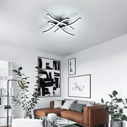 New Dimmable Ceiling Light 4 Wave Lights Modern Kitchen Living Room Bedroom Lamp