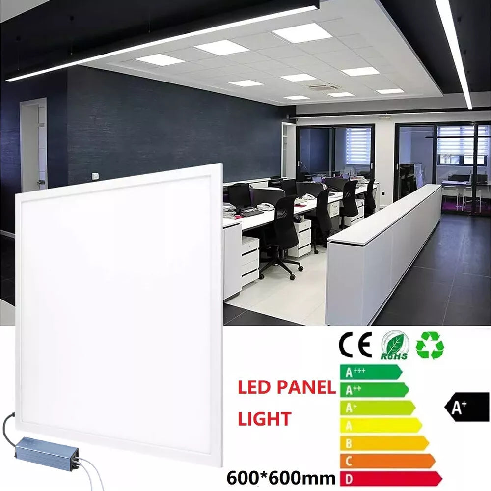 48W LED Panel Light 600x600mm – Ultra-Bright Cool White 6500K Ceiling Panel for Home & Office