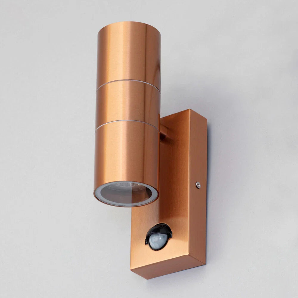 Modern LED Wall Sconce Up & Down Outdoor GU10 Wall Light With PIR Motion Sensor