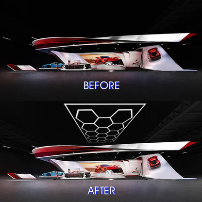 14 Hexagon LED Lighting Detailing Garage Workshop Retail Car Showroom UK