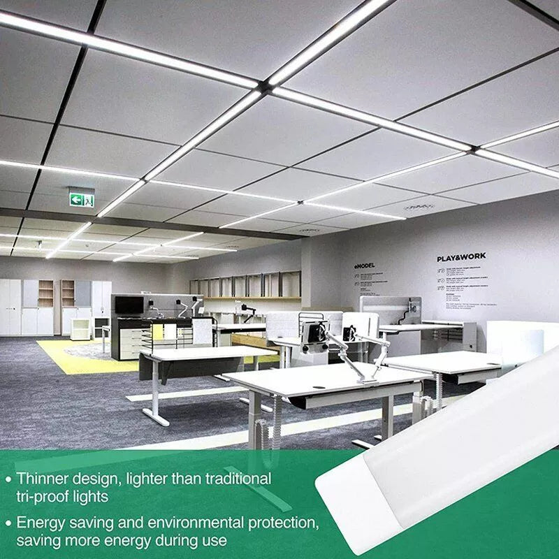 4FT LED Ceiling Strip Light – Energy-Efficient Batten Tube for Office. Garage & Commercial Spaces