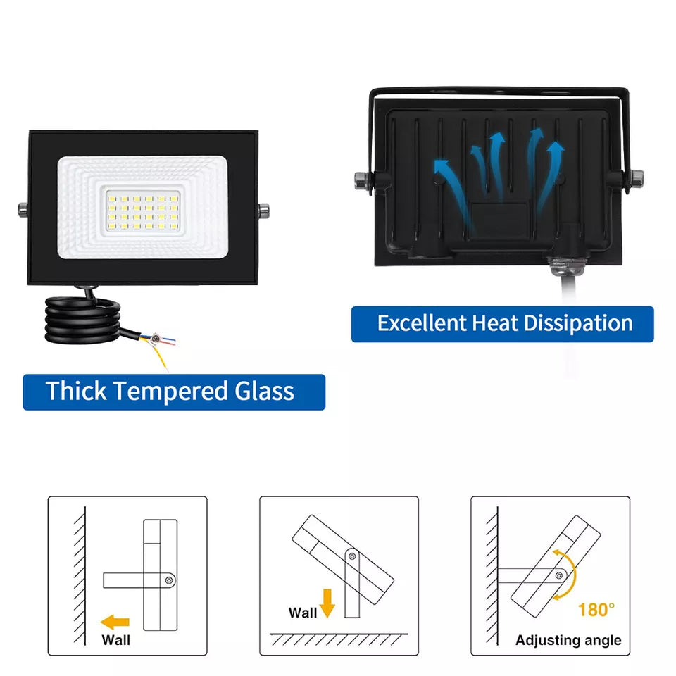 30W LED Floodlight Security Light – Outdoor Garden & Wall Lighting. IP66 Waterproof Flood Lights