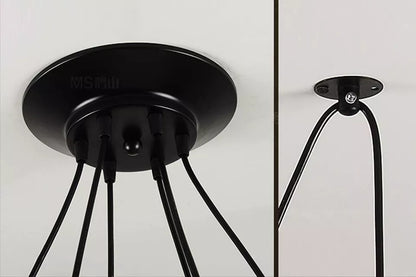 Vintage Industrial 6 Way Chandelier Ceiling Pendant Light Cage Spider Retro Lamp