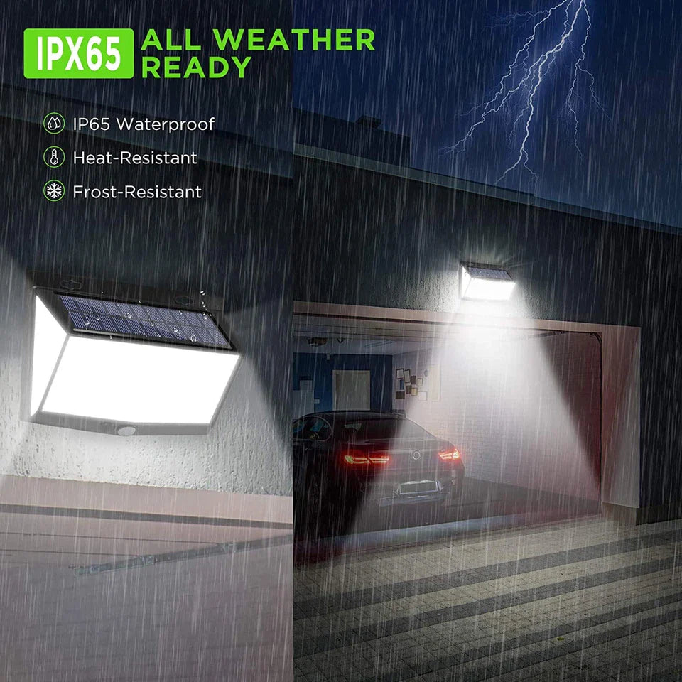468 LED Solar Powered PIR Motion Sensor Wall Lights Outdoor Garden Security Lamp