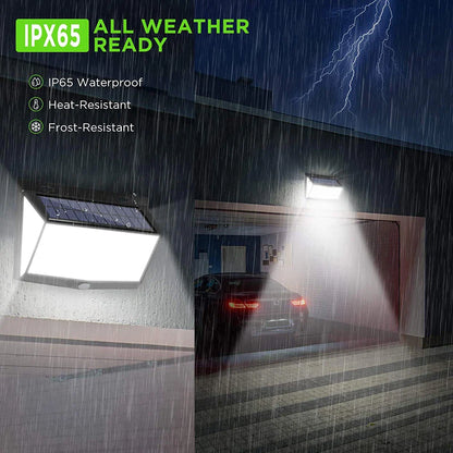 468 LED Solar Powered PIR Motion Sensor Wall Lights Outdoor Garden Security Lamp