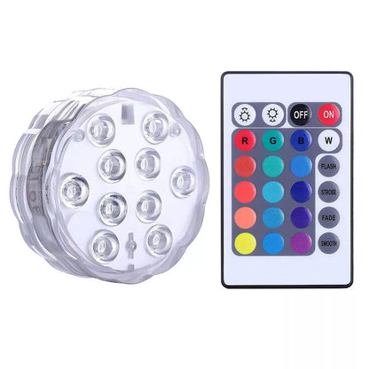 IP68 Waterproof 10 LED Lights Underwater Swimming Pool Pond Hot Tub Submersible