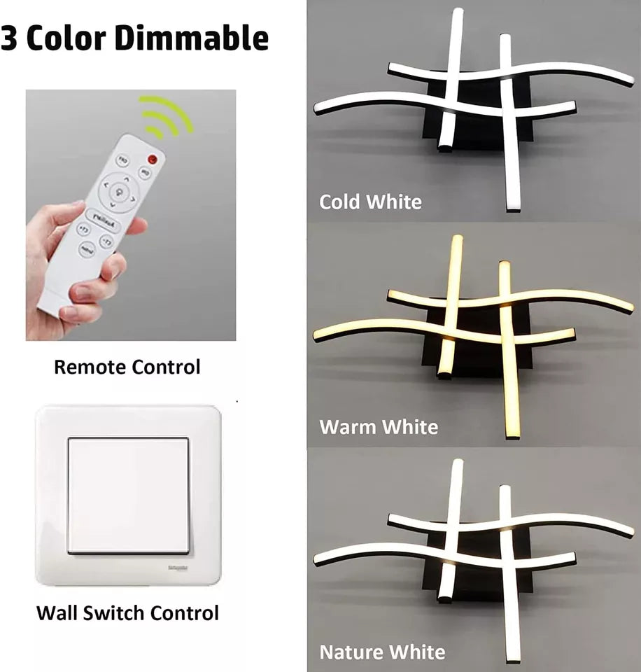 Dimmable Modern 4-Wave Ceiling Light. Stylish LED Fixture for Kitchen. Living Room & Bedroom