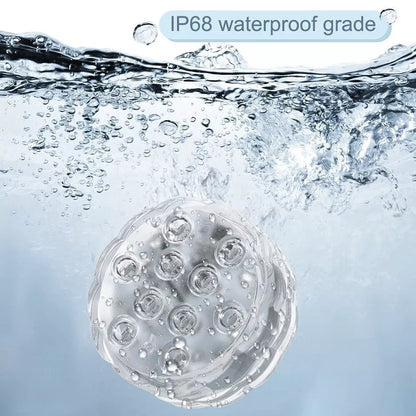 IP68 Waterproof 10 LED Lights Underwater Swimming Pool Pond Hot Tub Submersible