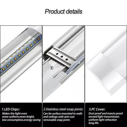 4FT LED Ceiling Strip Light – Sleek & Powerful Daylight Lamp for Garage. Office & Commercial Use