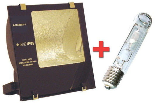 400 Watt Metal Halide IP65 Floodlight with Lamp and Photocell