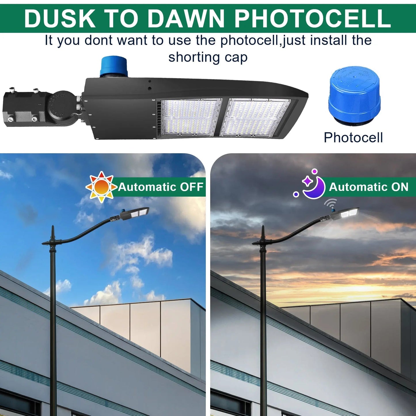 300W LED Parking Lot Light-Shoebox Area Light-AC 120~277V-42.000 Lumens-CCT 5000K-1.000W Metal Halide Equivalent-UL+DLC 5.1