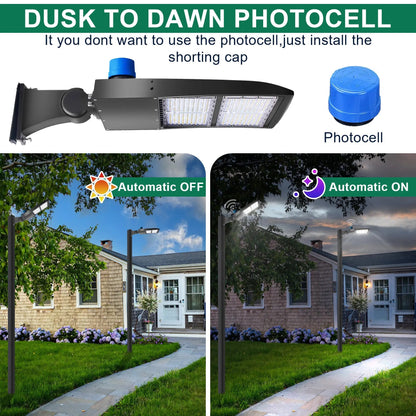 300W LED Parking Lot Light-Shoebox Area Light-AC 120~277V-42.000 Lumens-CCT 5000K-1.000W Metal Halide Equivalent-UL+DLC 5.1