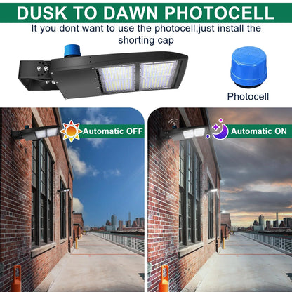 300W LED Parking Lot Light-Shoebox Area Light-AC 120~277V-42.000 Lumens-CCT 5000K-1.000W Metal Halide Equivalent-UL+DLC 5.1