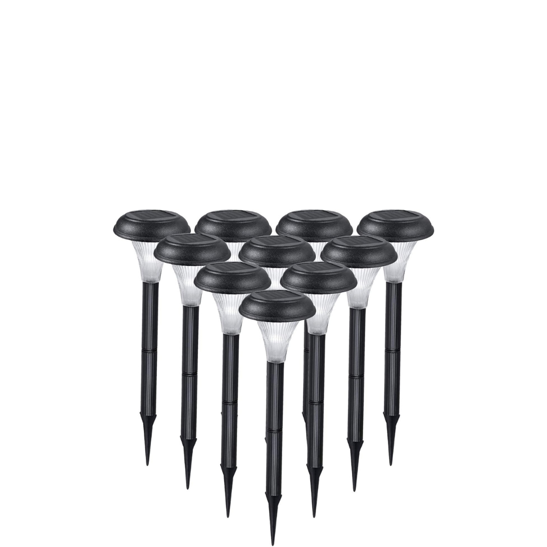 Solar Garden Lights Outdoor – 10 Pack Brightest LED Pathway Lights. 30cm Tall. Waterproof. Solar Powered for Garden. Patio. Lawn. Driveway. and Pathway Decoration