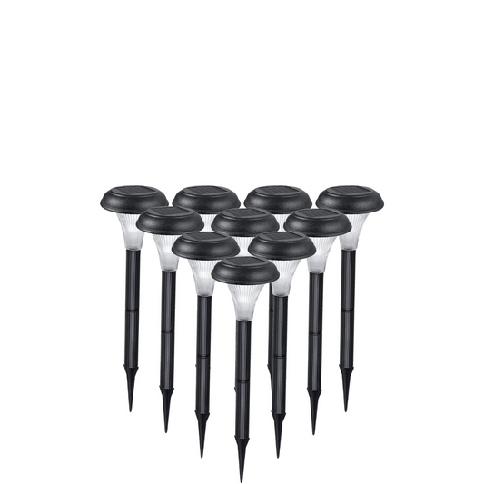 Solar Garden Lights Outdoor – 10 Pack Brightest LED Pathway Lights. 30cm Tall. Waterproof. Solar Powered for Garden. Patio. Lawn. Driveway. and Pathway Decoration
