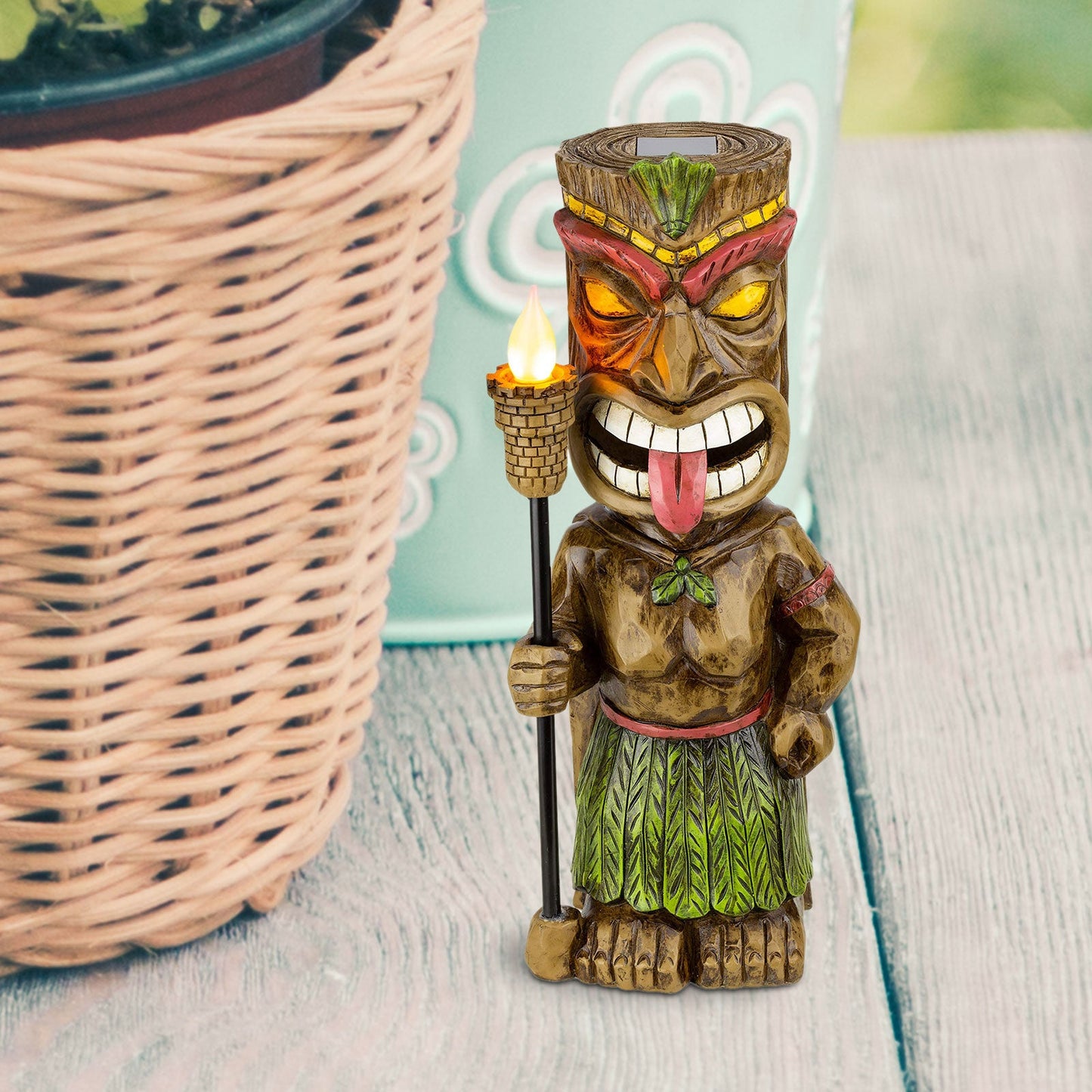 Décoration solaire jardin Totem lumineux extérieur