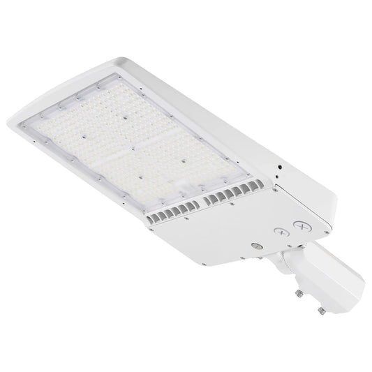 300W White Housing LED Parking Lot Light-1000W MH Equiv-42.000 Lumens-5000K Daylight-100-277V AC-UL& DLC Listed