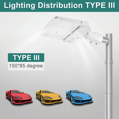 300W White Housing LED Parking Lot Light-1000W MH Equiv-42.000 Lumens-5000K Daylight-100-277V AC-UL& DLC Listed