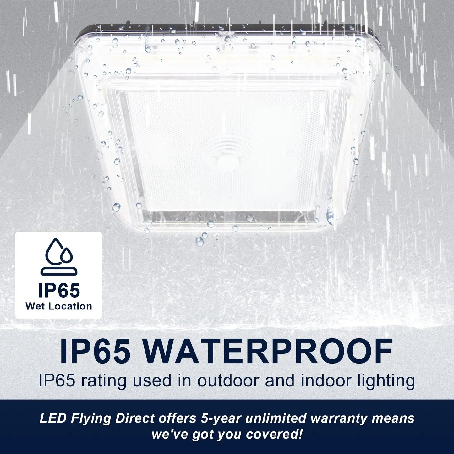LED Parking Garage Canopy Light-Selectable Wattage and CCT-Up to 13.000 Lumens-60W / 80W / 100W-3000K/4000K/5000K