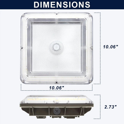 LED Parking Garage Canopy Light-Selectable Wattage and CCT-Up to 13.000 Lumens-60W / 80W / 100W-3000K/4000K/5000K