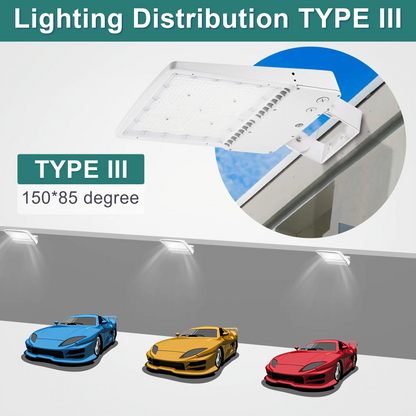 300W White Housing LED Parking Lot Light-1000W MH Equiv-42.000 Lumens-5000K Daylight-100-277V AC-UL& DLC Listed