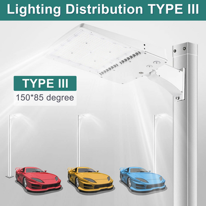300W White Housing LED Parking Lot Light-1000W MH Equiv-42.000 Lumens-5000K Daylight-100-277V AC-UL& DLC Listed