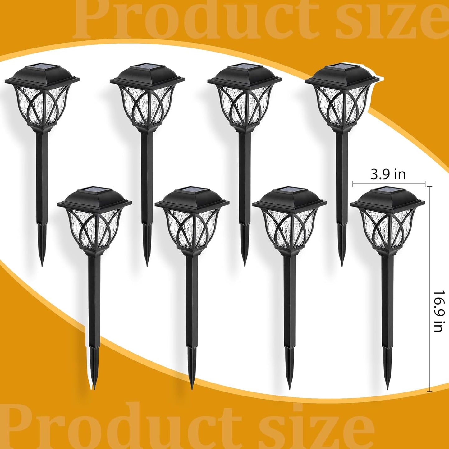 Solar Lights Outdoor Garden 6 Pack – Waterproof LED Pathway Lights. Warm White Solar Powered Landscape Lights for Yard. Patio. Walkway. and Driveway