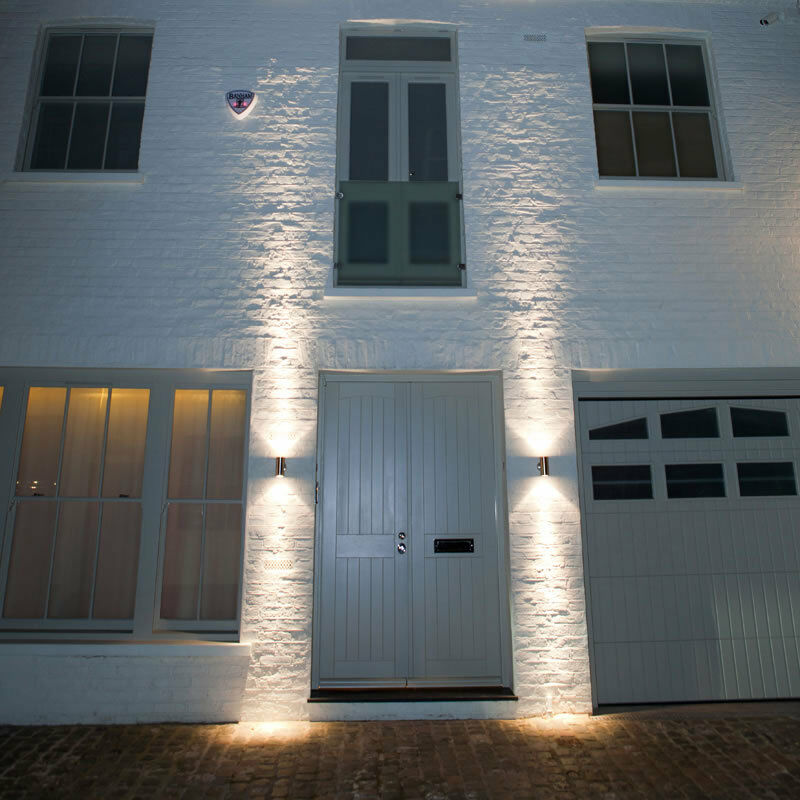 Modern Stainless Steel Up Down Wall Lights. IP65 Waterproof Outdoor Wall Lights - Pack Of 2