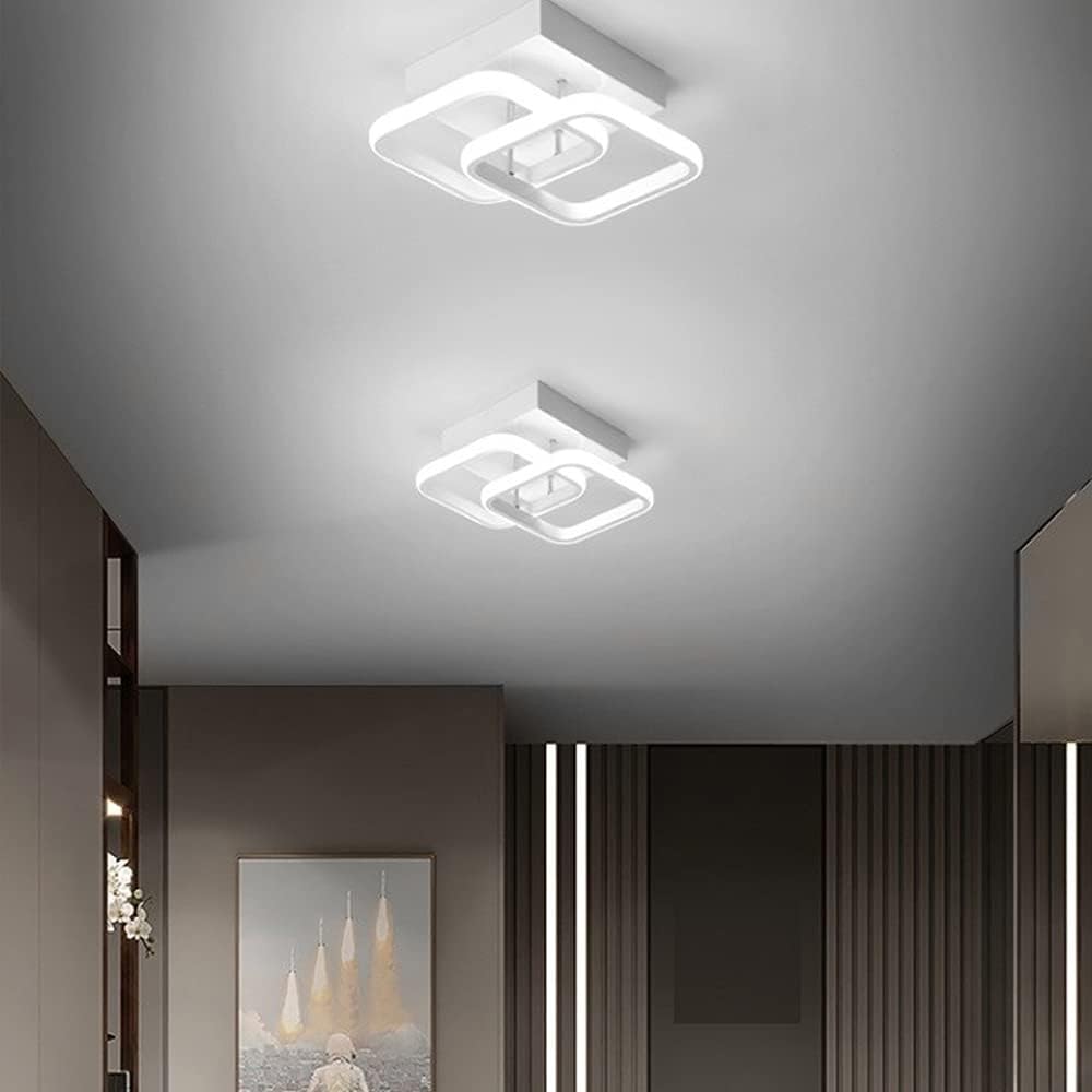 Ceiling Light Modern 22W LED Cool White 6000K Acrylic Square LED Ceiling Lamp for Hallway Office Bedroom Kitchen