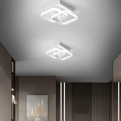 Ceiling Light Modern 22W LED Cool White 6000K Acrylic Square LED Ceiling Lamp for Hallway Office Bedroom Kitchen